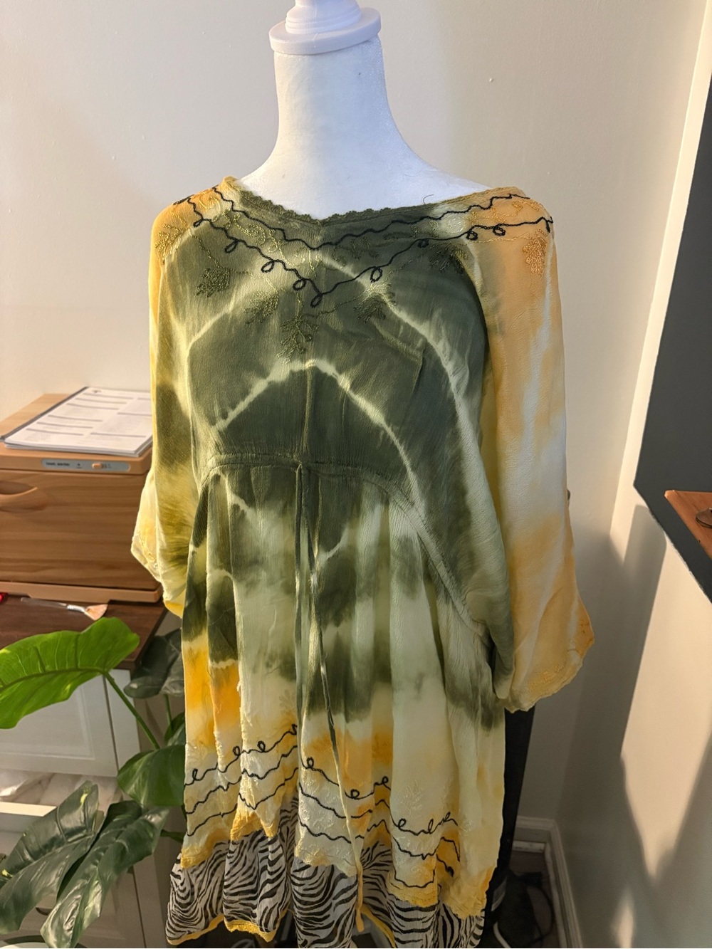 Tie-Dye Green and Yellow Cover Up